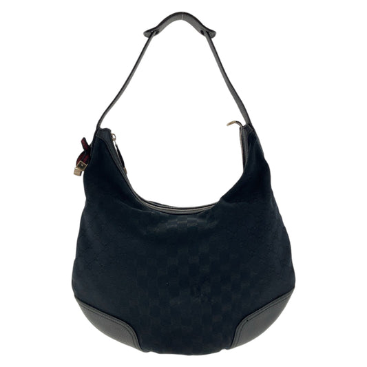 GUCCI Shoulder Bag 162882 GG canvas, leather Black Silver Metal Gold Metal Hobo Shoulder Bag Sherry Line Princess Women