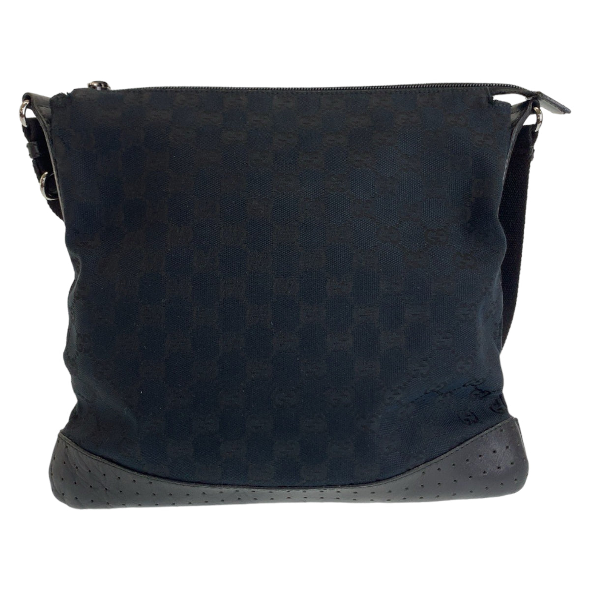 GUCCI Shoulder Bag 145857 GG canvas, leather Black SilverMetal Shoulder Bag Pochette Unisex Women