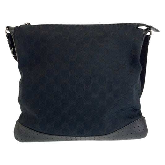 GUCCI Shoulder Bag 145857 GG canvas, leather Black SilverMetal Shoulder Bag Pochette Unisex Women