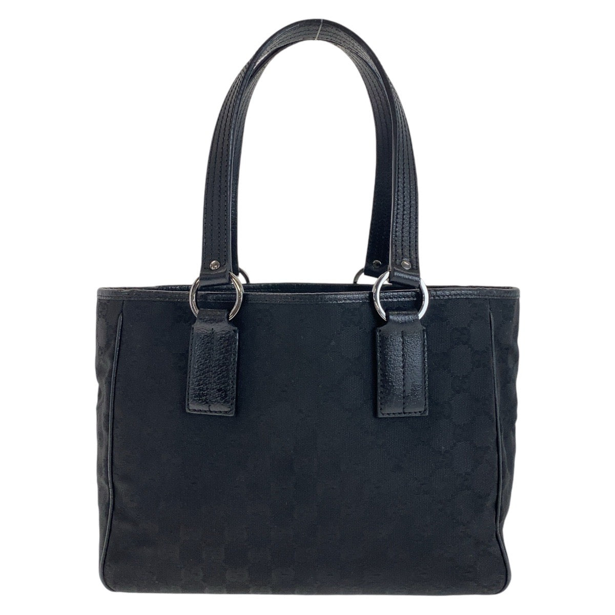 GUCCI Tote Bag 113019 GG canvas Black SilverMetal