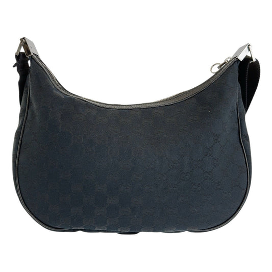GUCCI Shoulder Bag 122790 GG canvas Black SilverMetal Crossbody Shoulder Bag Women