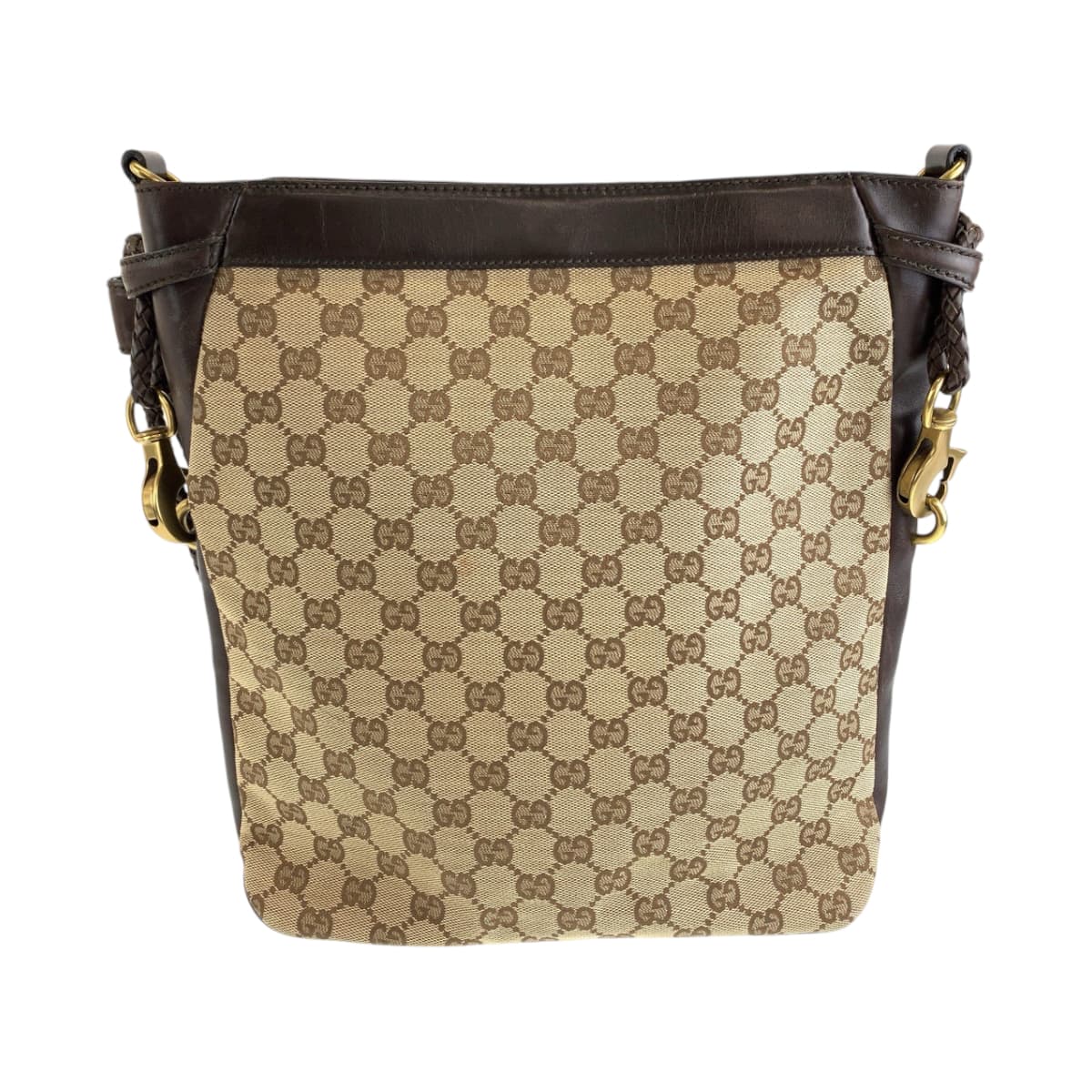 GUCCI Shoulder Bag 109097 GG canvas Brown Gold Metal Crossbody Shoulder Bag Messenger Bag Women