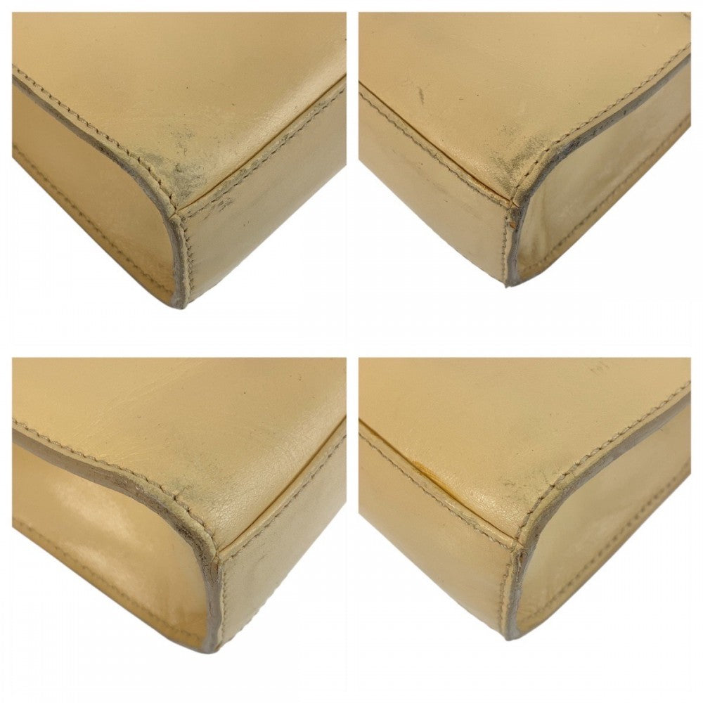 GUCCI Shoulder Bag 001 4214 leather Beige Gold Metal Ready lock Women