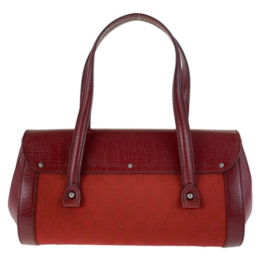 GUCCI Shoulder Bag 111713 GG canvas, leather Red Silver Metal Shoulder Bag Bamboo Women