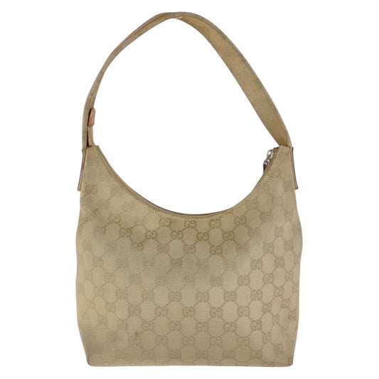 GUCCI Shoulder Bag 001 3386 GG canvas Beige SilverMetal Hobo Shoulder Bag one belt Women
