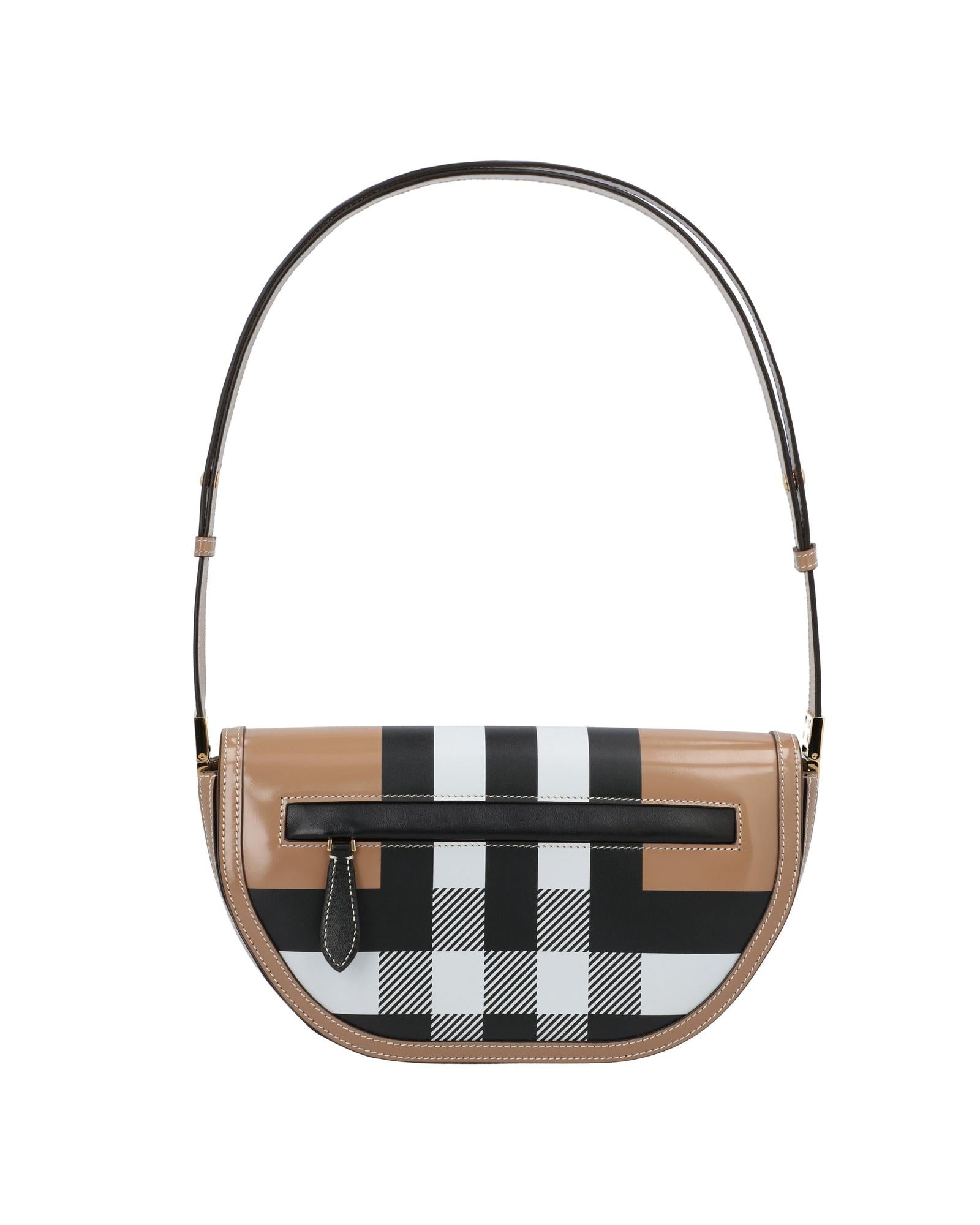 Burberry HalfMoon Leather Shoulder Bag Women Brown | Brown