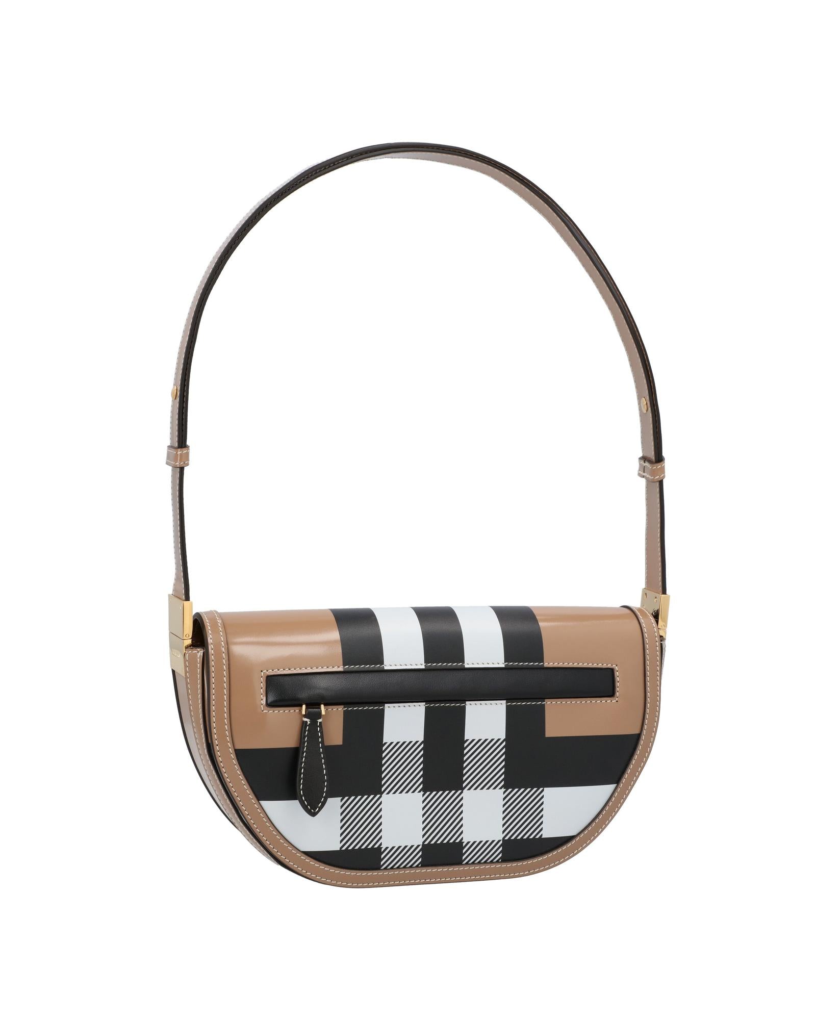 Burberry HalfMoon Leather Shoulder Bag Women Brown | Brown
