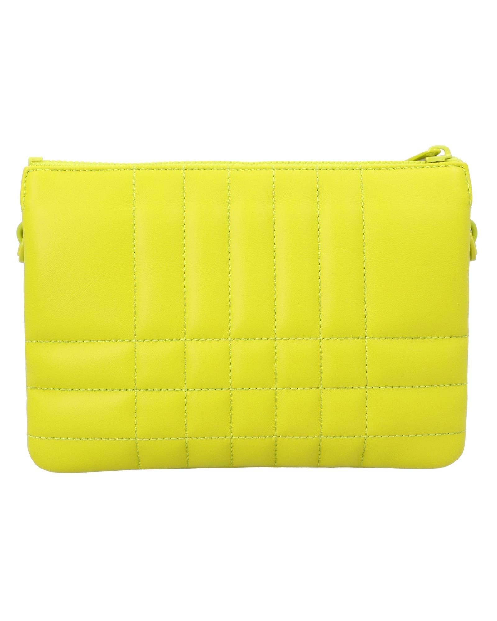 Burberry Quilted Leather Crossbody Bag Women Yellow | Yellow Messenger Bags