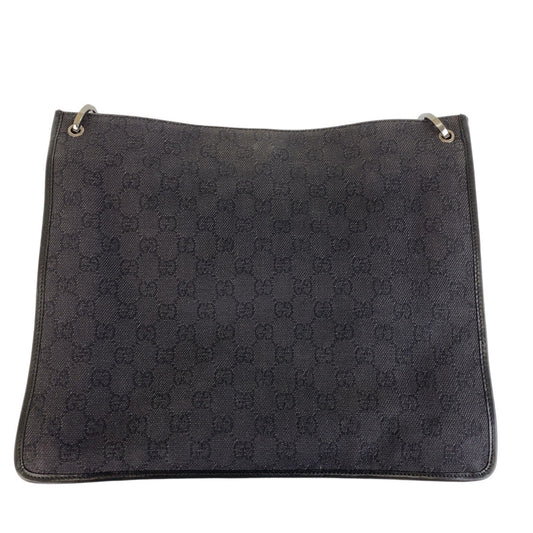 GUCCI Shoulder Bag 90656 GG canvas Black SilverMetal Crossbody Shoulder Bag Women