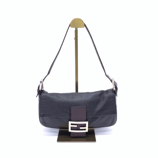 Fendi Baguette Black Lambskin Leather Shoulder Bag