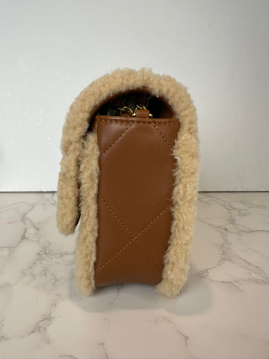 Chanel Medium Shearling Flap Bag Brown Lambskin Brushed Gold Hardware