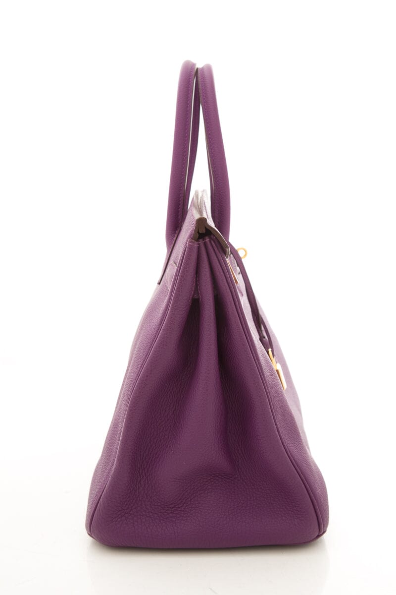 Hermes2012 Anemone 35cm Togo Birkin Handbag W/ Gold HW