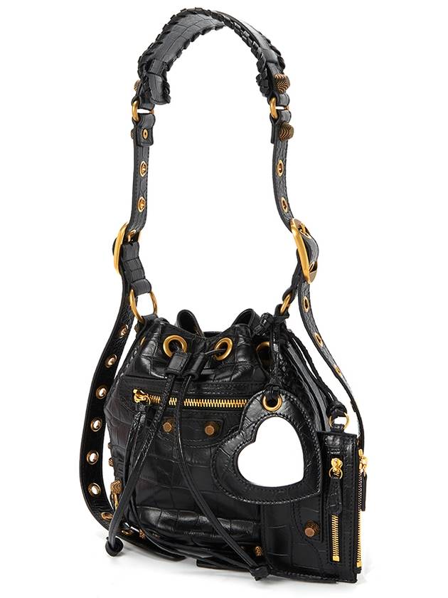 Luxury Balenciaga Trending 2026 Le Cagole XS Leather Bucket Bag Black