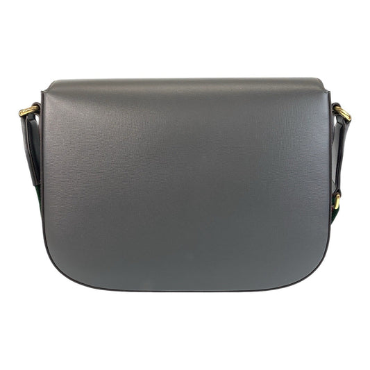 GUCCI Shoulder Bag 700457 leather Grey GoldMetal Crossbody Shoulder Bag Pochette Sherry line horsebit mens