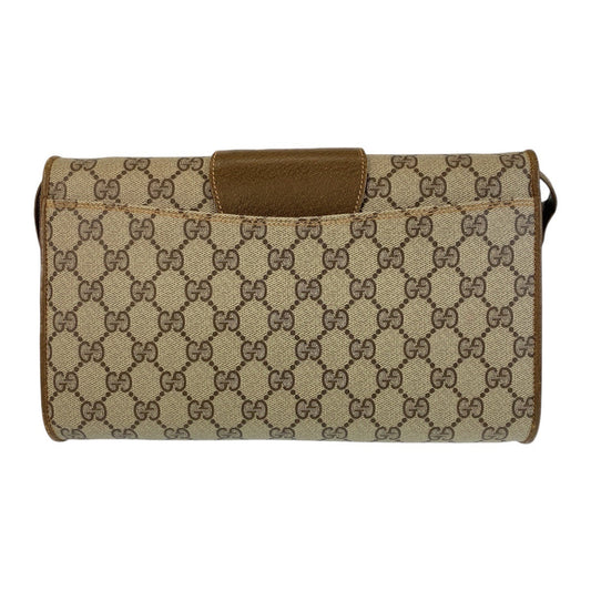 GUCCI Shoulder Bag 904 02 050 GG Supreme canvas, leather Beige Gold Metal Crossbody Shoulder Bag Messenger Bag Old Gucci Women