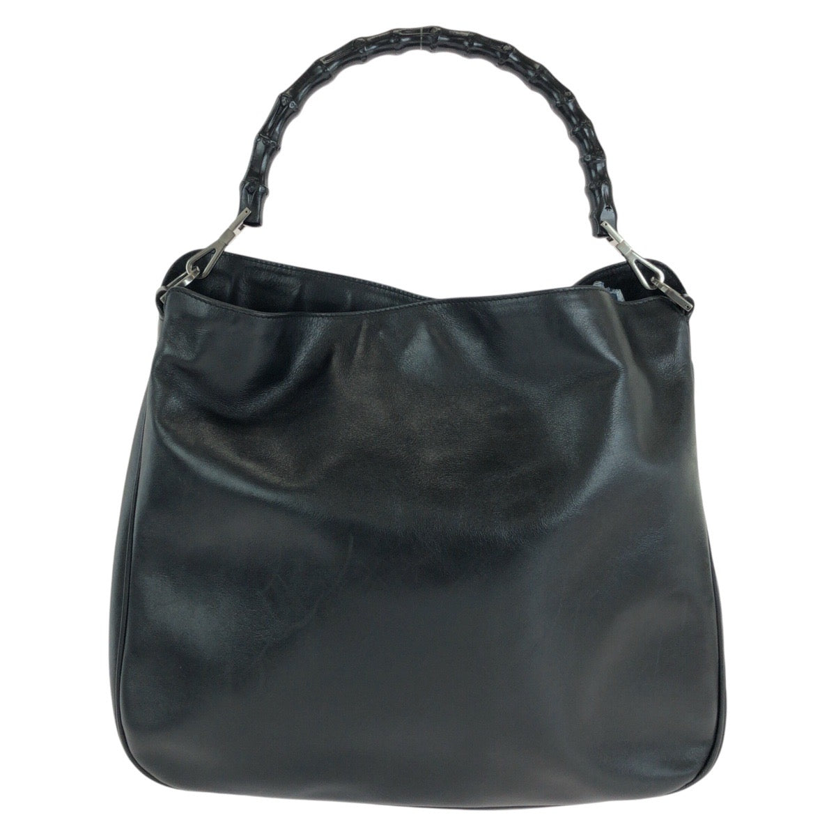 GUCCI Shoulder Bag 001 1577 leather BlackSilverMetal Shoulder Bag 2way Bamboo Women