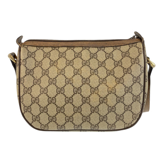 GUCCI Shoulder Bag 89 02 032 GG Supreme canvas, leather Beige Brown Gold Metal Crossbody Shoulder Bag Pochette Sherry Line Old Gucci Women