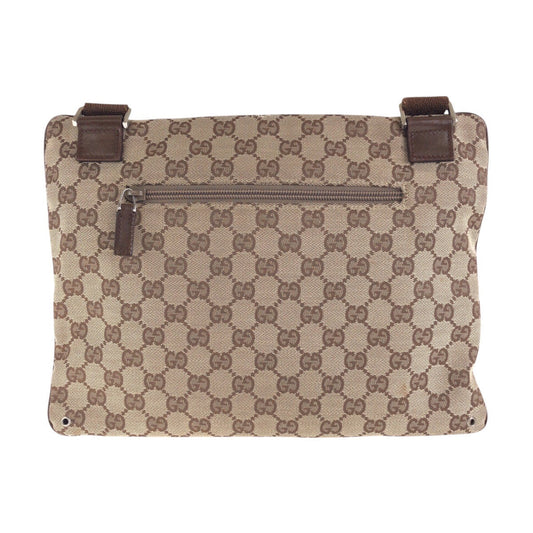GUCCI Shoulder Bag 90476 GG canvas, leather Beige SilverMetal Crossbody Shoulder Bag Unisex Women