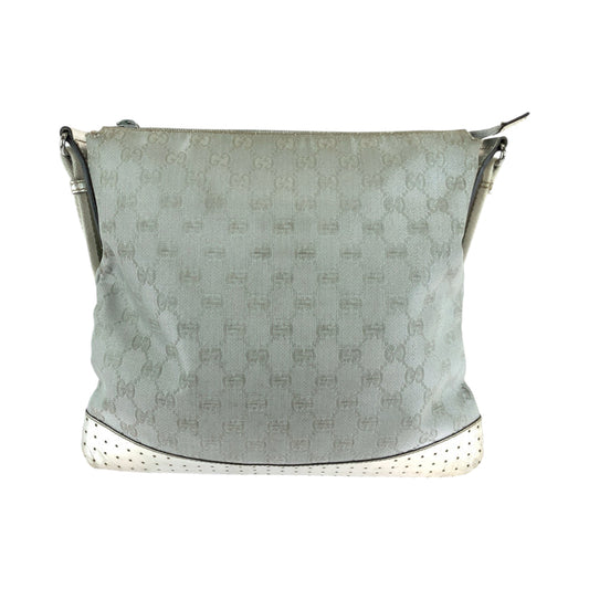 GUCCI Shoulder Bag 145857 GG canvas, enamel Silver SilverMetal Shoulder Bag pochette Women