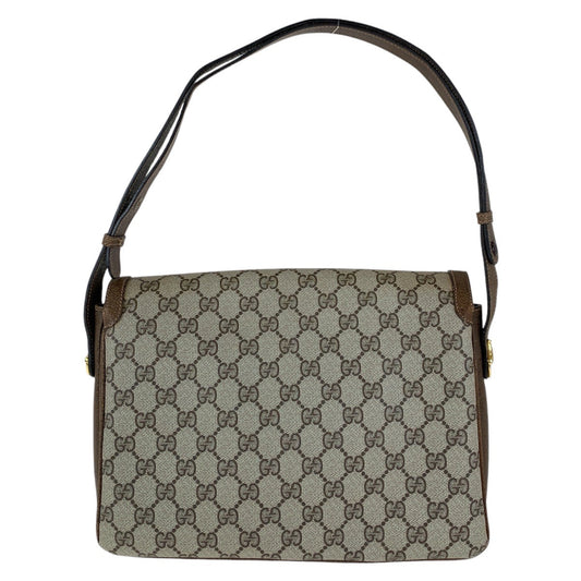 GUCCI Shoulder Bag 14 01 4084 GG Supreme canvas, leather Brown Gold Metal Crossbody Shoulder Bag Old Gucci Women