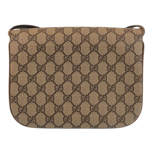 GUCCI Shoulder Bag 001 406 1780 GG Supreme canvas, leather Brown Gold Metal Crossbody Shoulder Bag Messenger Bag Old Gucci Women