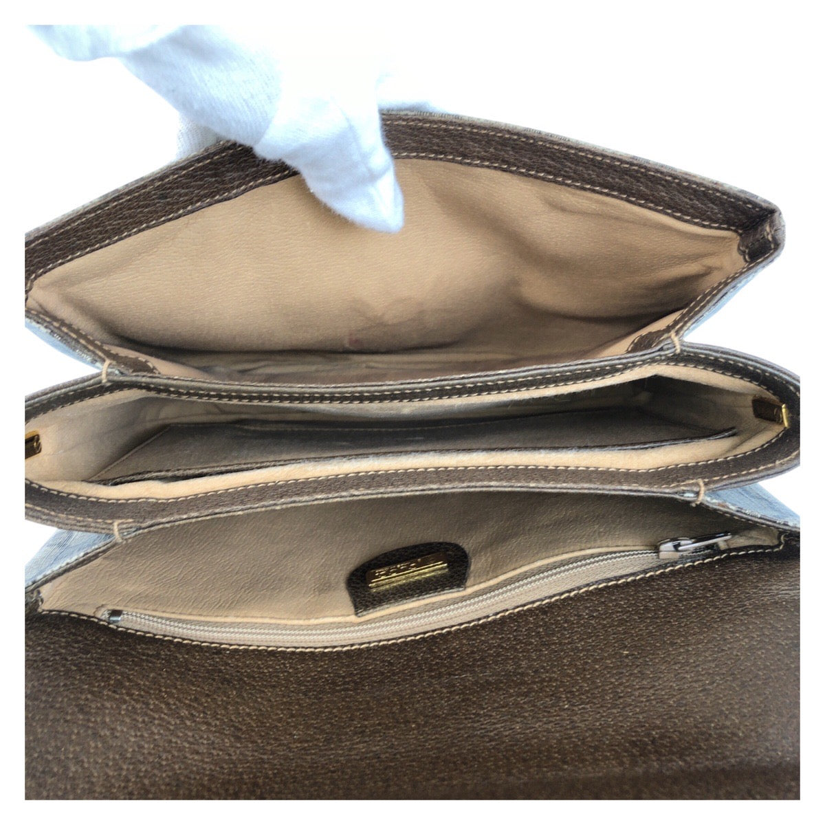 GUCCI Shoulder Bag 001 406 1780 GG Supreme canvas, leather Brown Gold Metal Crossbody Shoulder Bag Messenger Bag Old Gucci Women