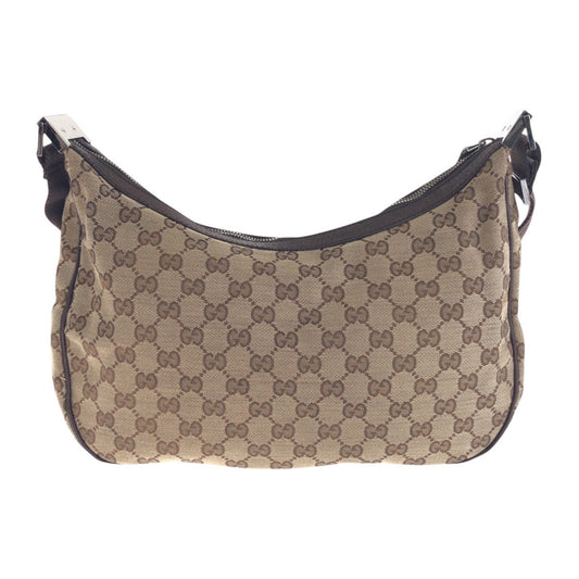 GUCCI Shoulder Bag 122790 GG canvas, leather Brown Brown Pochette Women