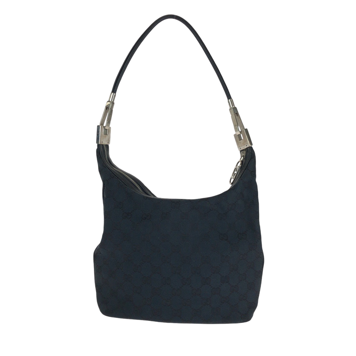 GUCCI Shoulder Bag 001 3814 GG canvas Black SilverMetal Hobo Shoulder Bag Women