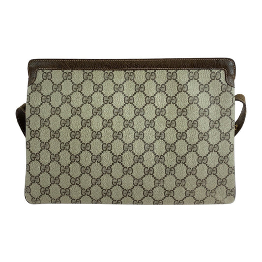 GUCCI Shoulder Bag 001 16 4035 GG Supreme canvas, leather Brown Gold Metal Crossbody Shoulder Bag Sherry line Old Gucci Women