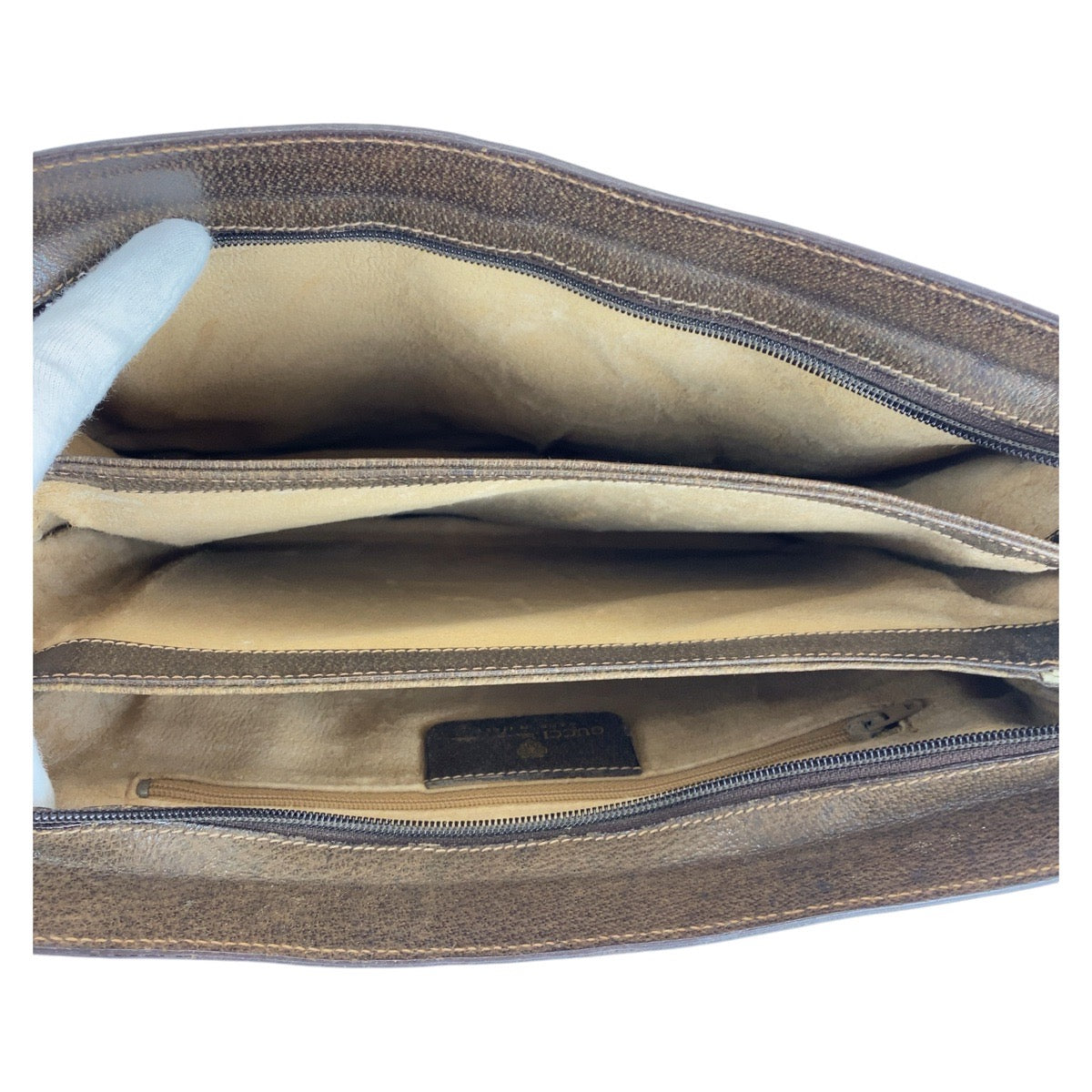 GUCCI Shoulder Bag 001 16 4035 GG Supreme canvas, leather Brown Gold Metal Crossbody Shoulder Bag Sherry line Old Gucci Women