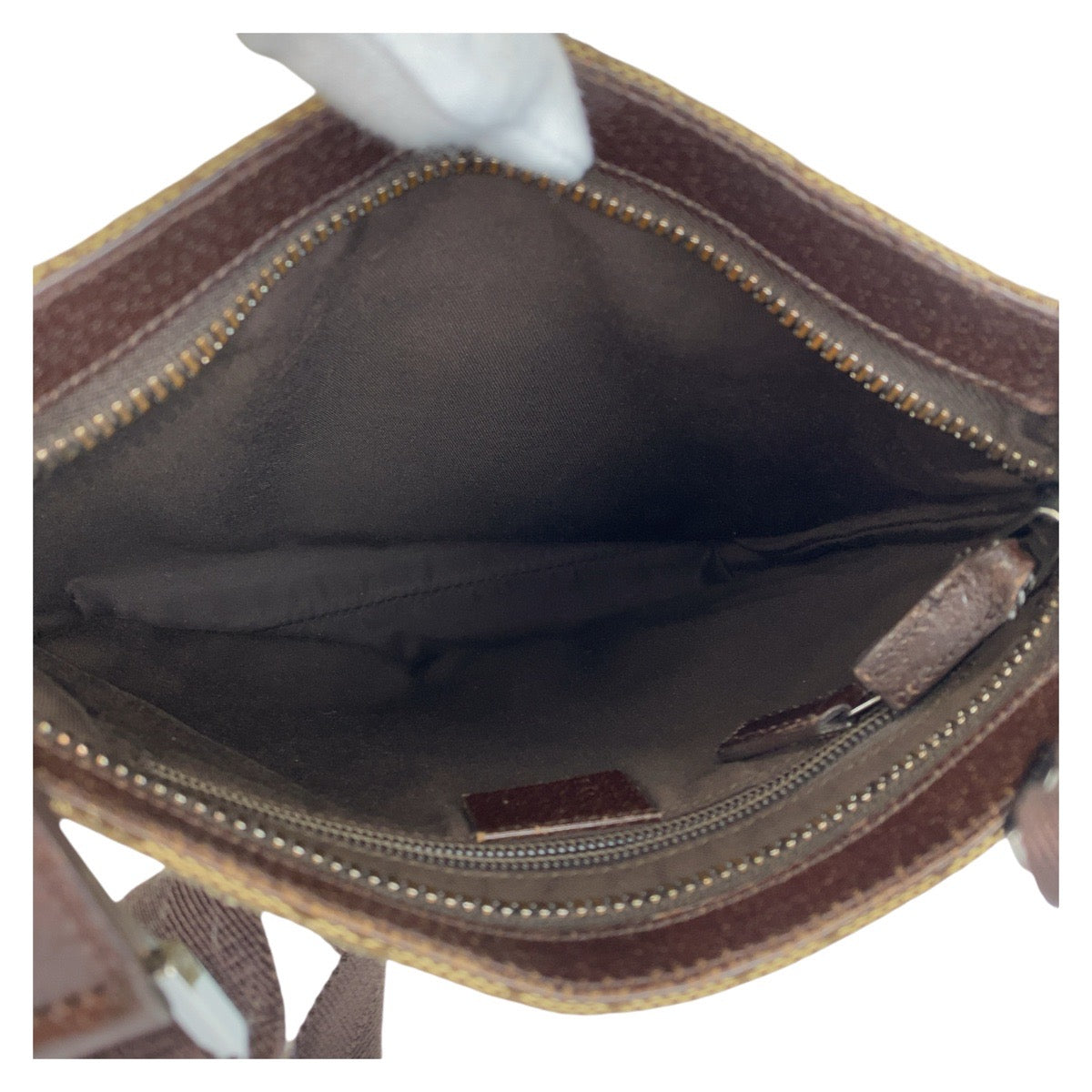 GUCCI Shoulder Bag GG canvas, leather Brown Silver Metal Shoulder Bag Messenger bag Women