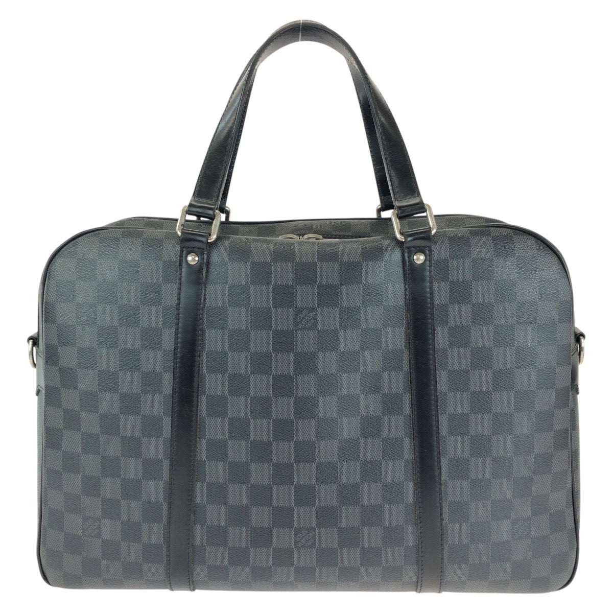 LOUIS VUITTON Business bag N48118 PVC Black SilverMetal Business bag briefcase Damier Graphite Yone mens