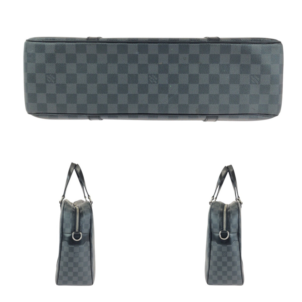 LOUIS VUITTON Business bag N48118 PVC Black SilverMetal Business bag briefcase Damier Graphite Yone mens