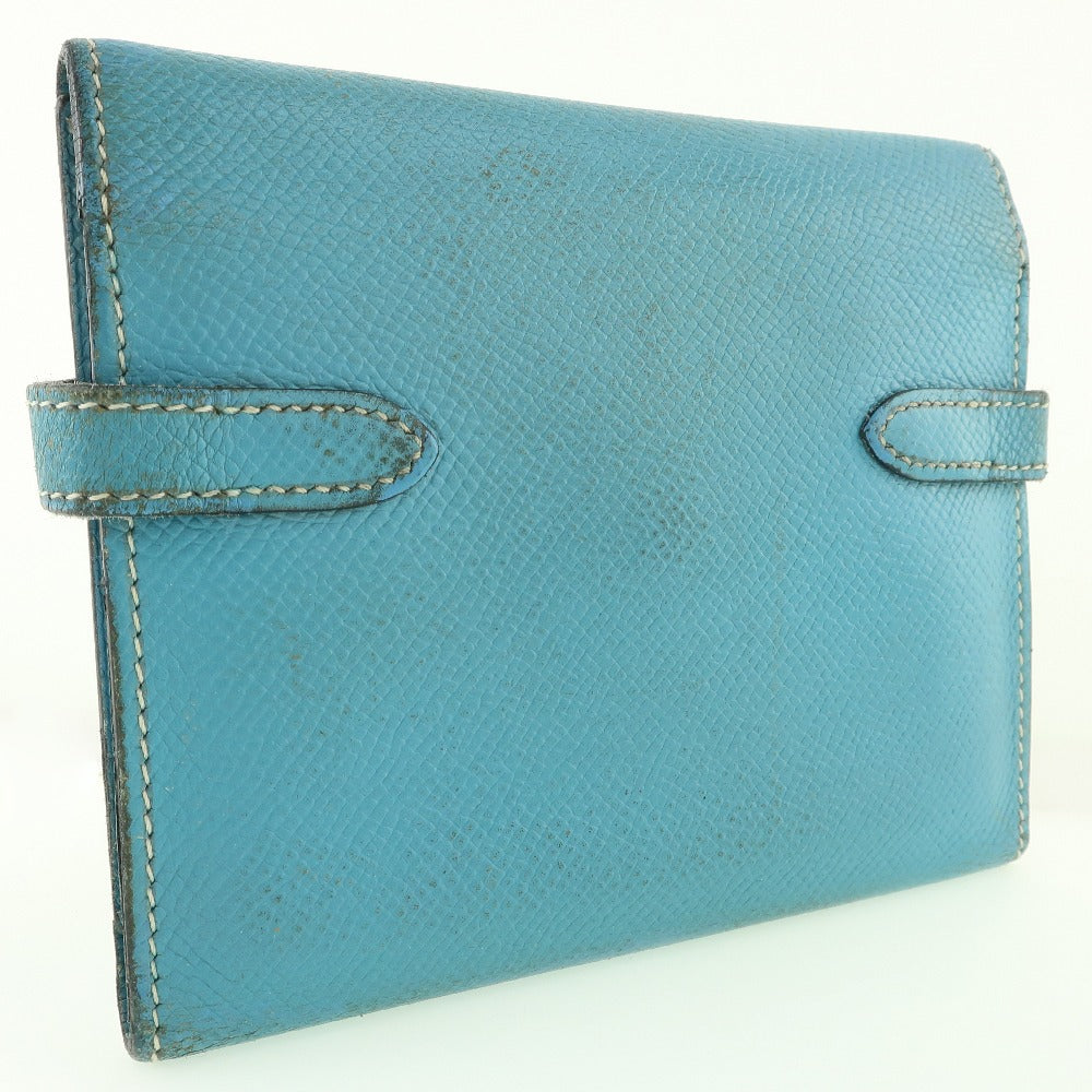 HERMES Bifold Wallet Epsom blue Kelly wallet