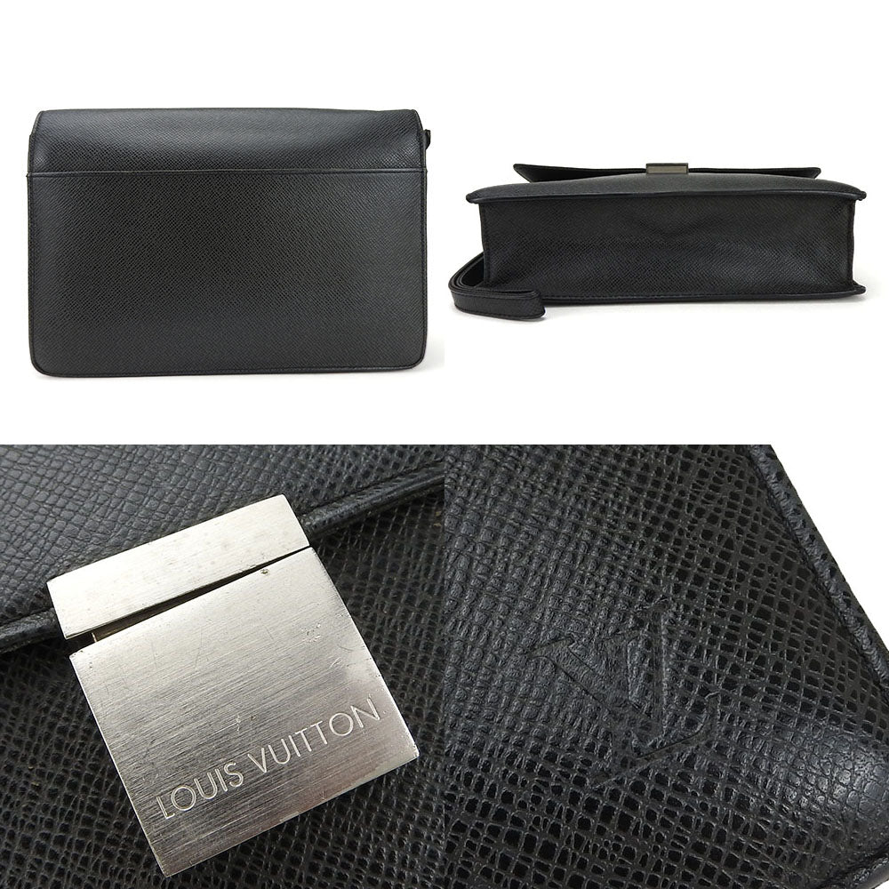 Luxury Women's Handbag | LOUIS VUITTON business bag Taiga black Selenga