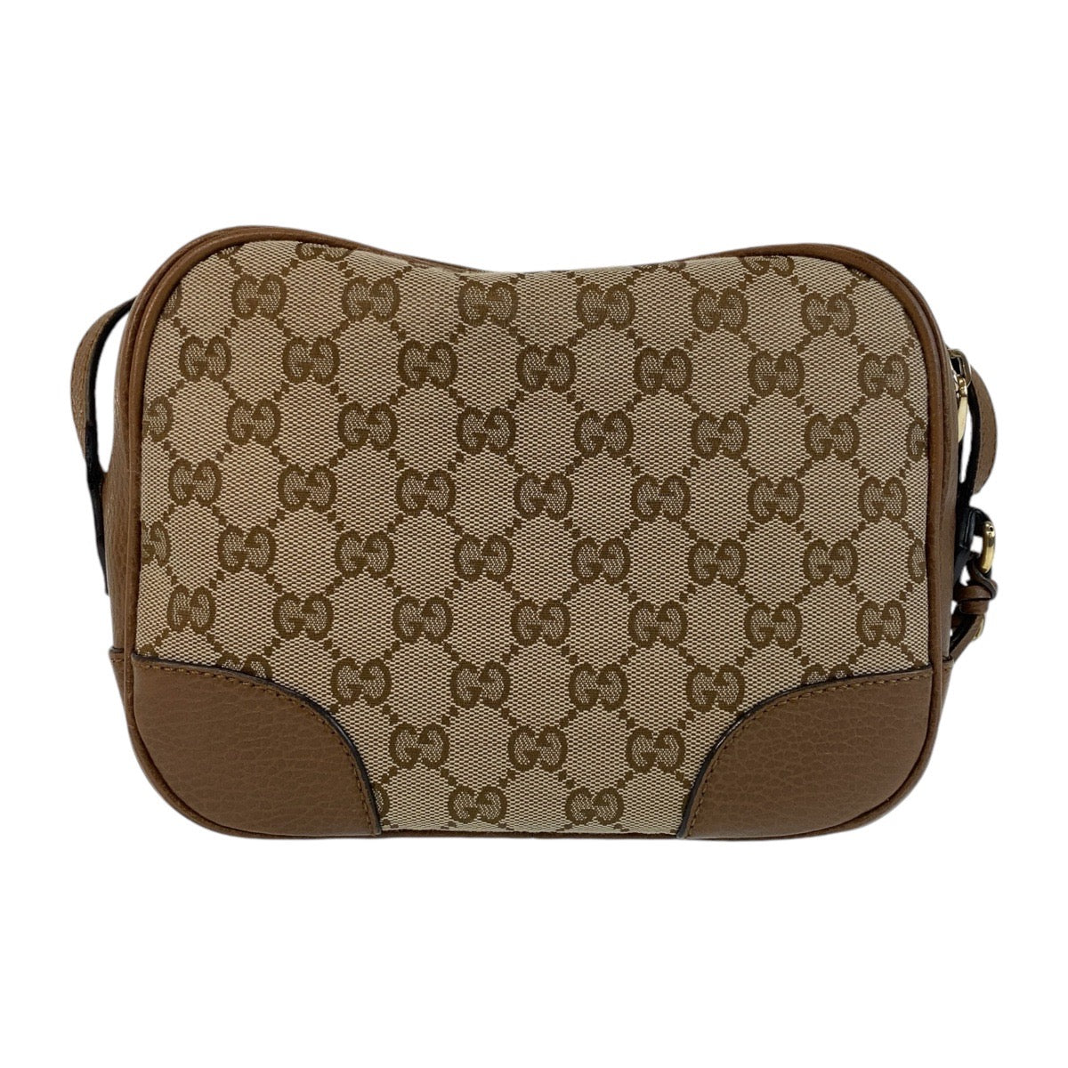 GUCCI Shoulder Bag 449413 GG canvas, leather Brown Gold Metal Crossbody Shoulder Bag Pochette Women