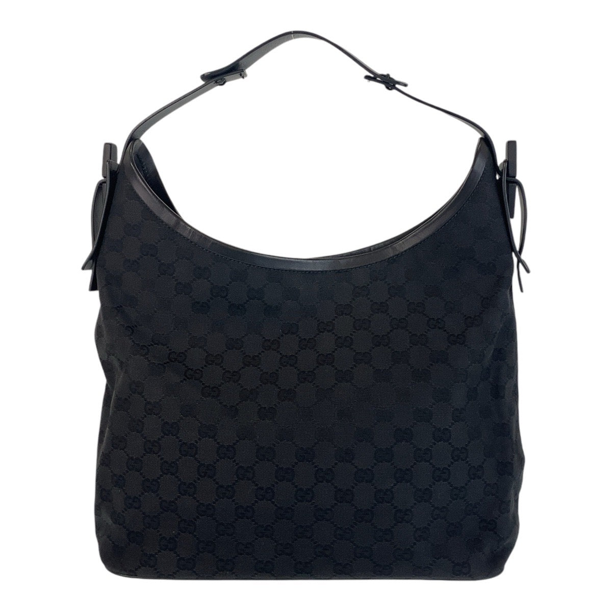 GUCCI Shoulder Bag 106242 GG canvas, leather Black black Hobo Shoulder Bag Women