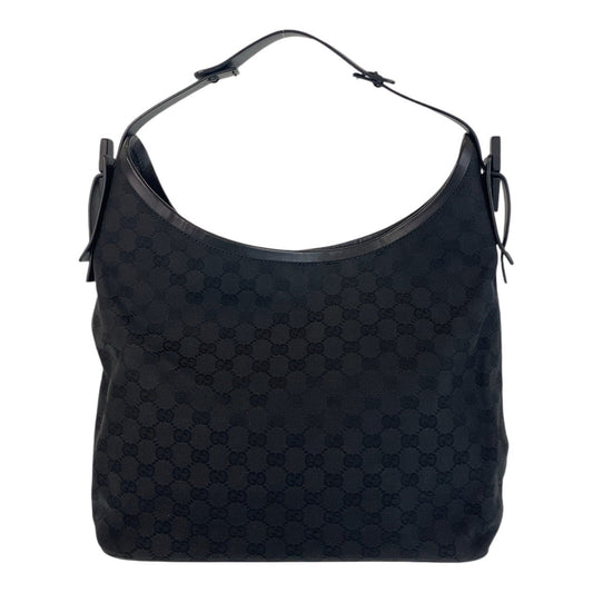 GUCCI Shoulder Bag 106242 GG canvas, leather Black black Hobo Shoulder Bag Women
