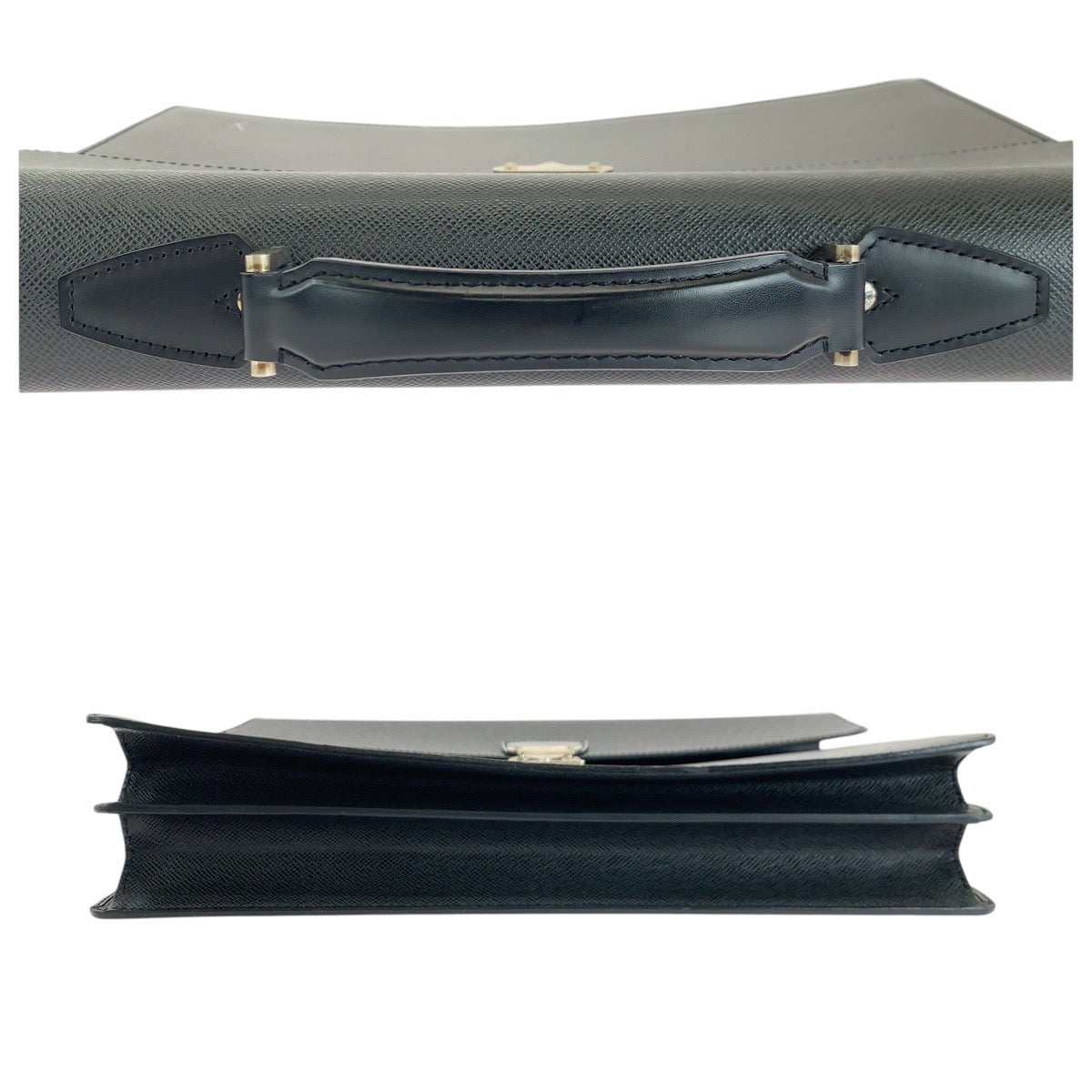 LOUIS VUITTON Business bag M30032 leather Ardoise Black SilverMetal Business bag briefcase Taiga Moscova mens