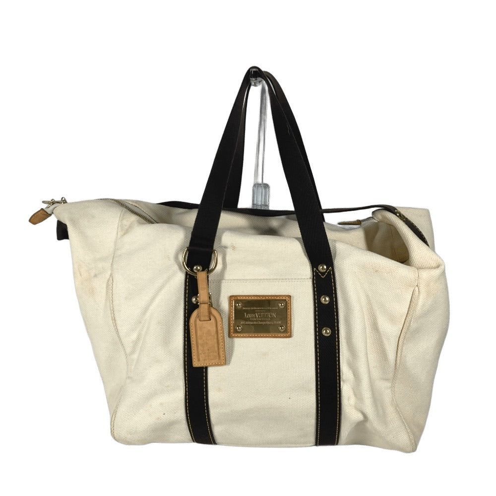 LOUIS VUITTON Boston Duffel bag canvas white Antigua suck weekend unisex(Unisex)