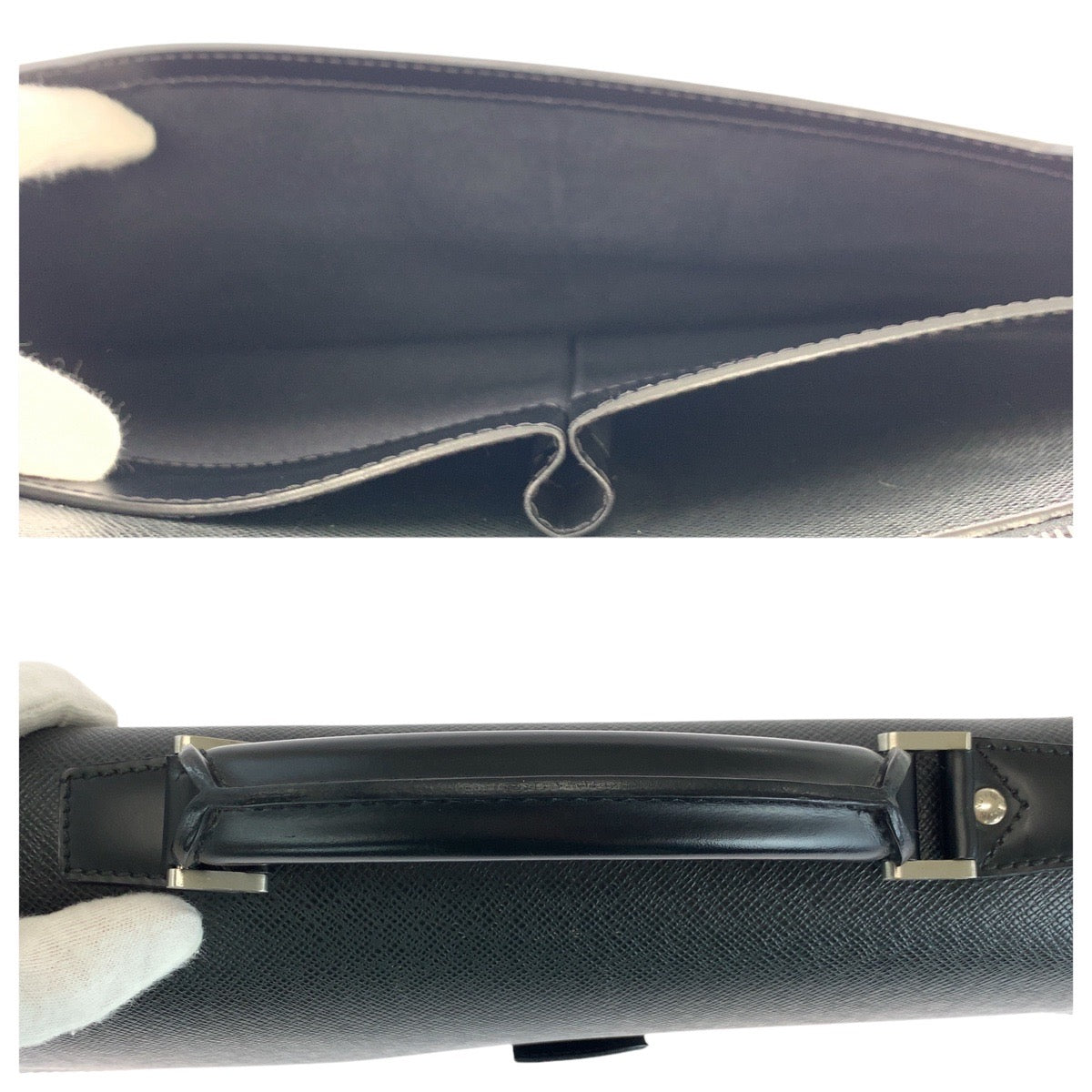 LOUIS VUITTON Business bag M31042 leather Black Ardoise SilverMetal Business bag briefcase Taiga Robusto 2 mens