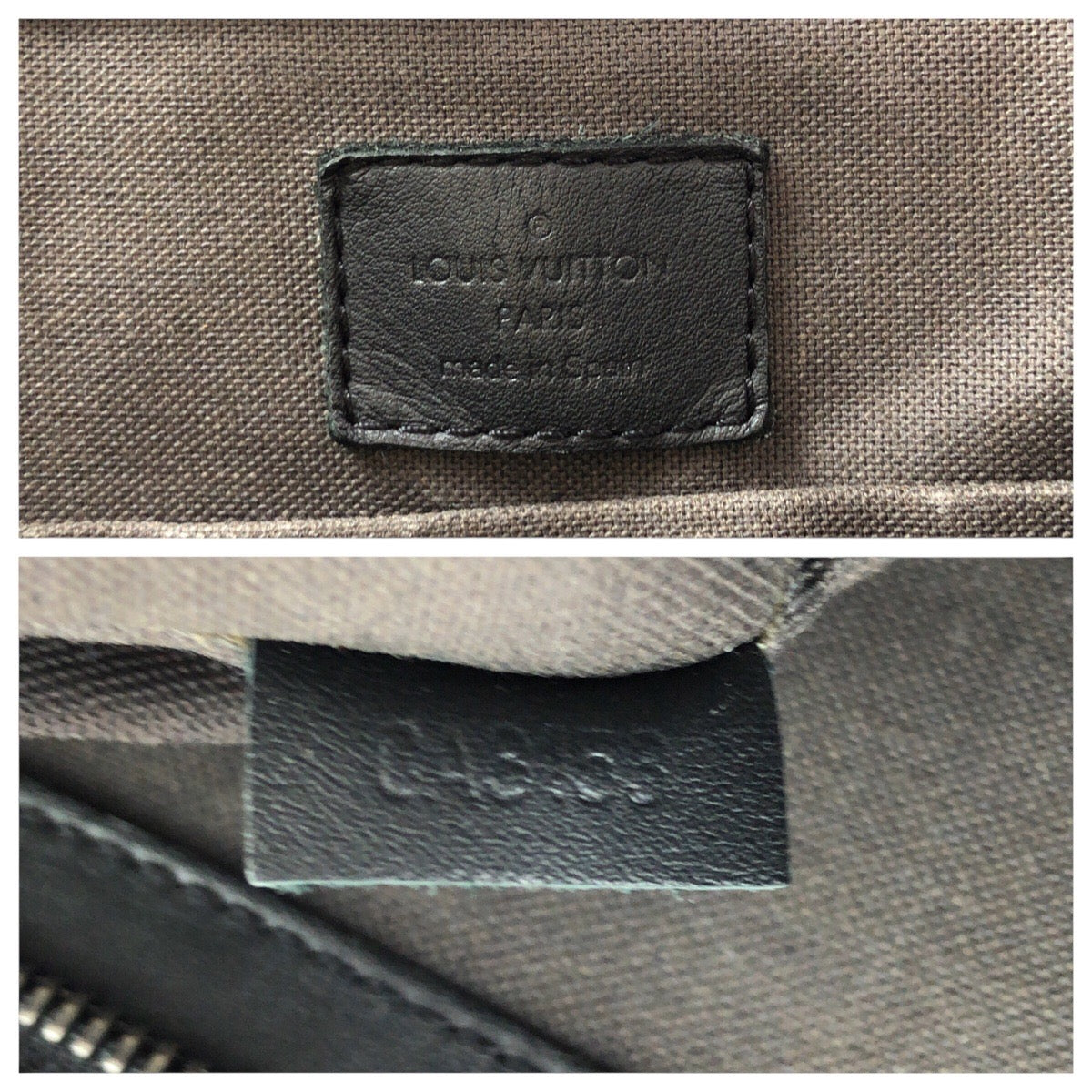 LOUIS VUITTON Business bag N41467 leather Black Gunmetal Business bag Tote Bag Damier Anfini Tadao PM mens