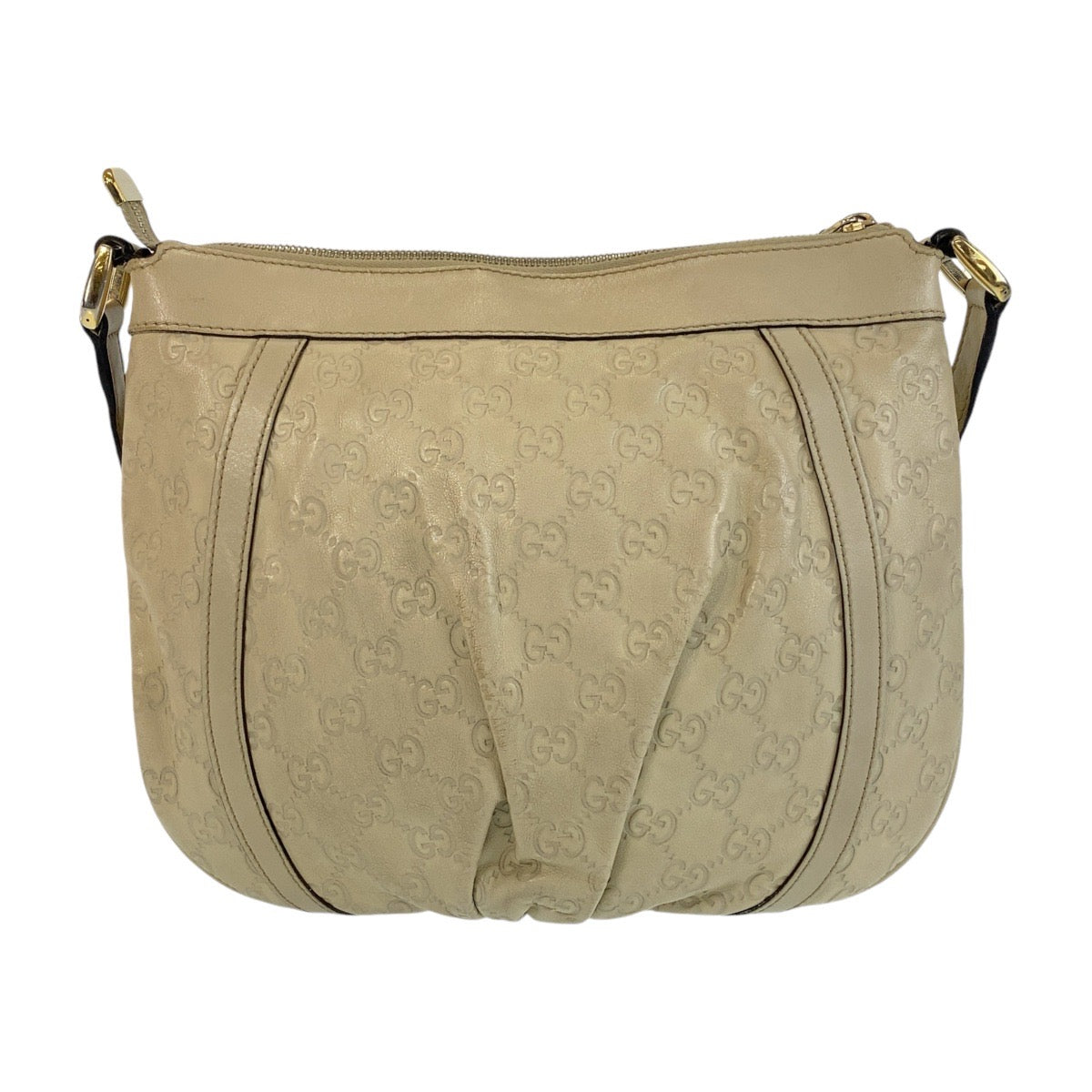 GUCCI Shoulder Bag 203257 leather Ivory White Gold Metal Crossbody Shoulder Bag Messenger Bag Abby Guccissima Women