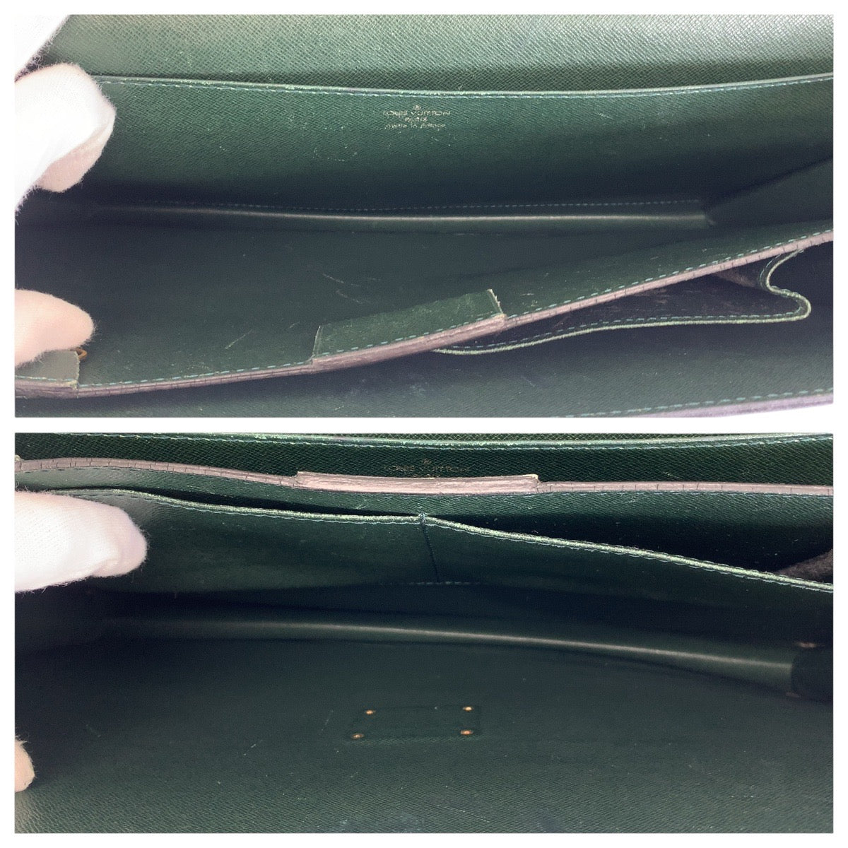 LOUIS VUITTON Business bag M30034 leather Episea Dark Green Gold Metal Business bag briefcase Taiga Moscova mens