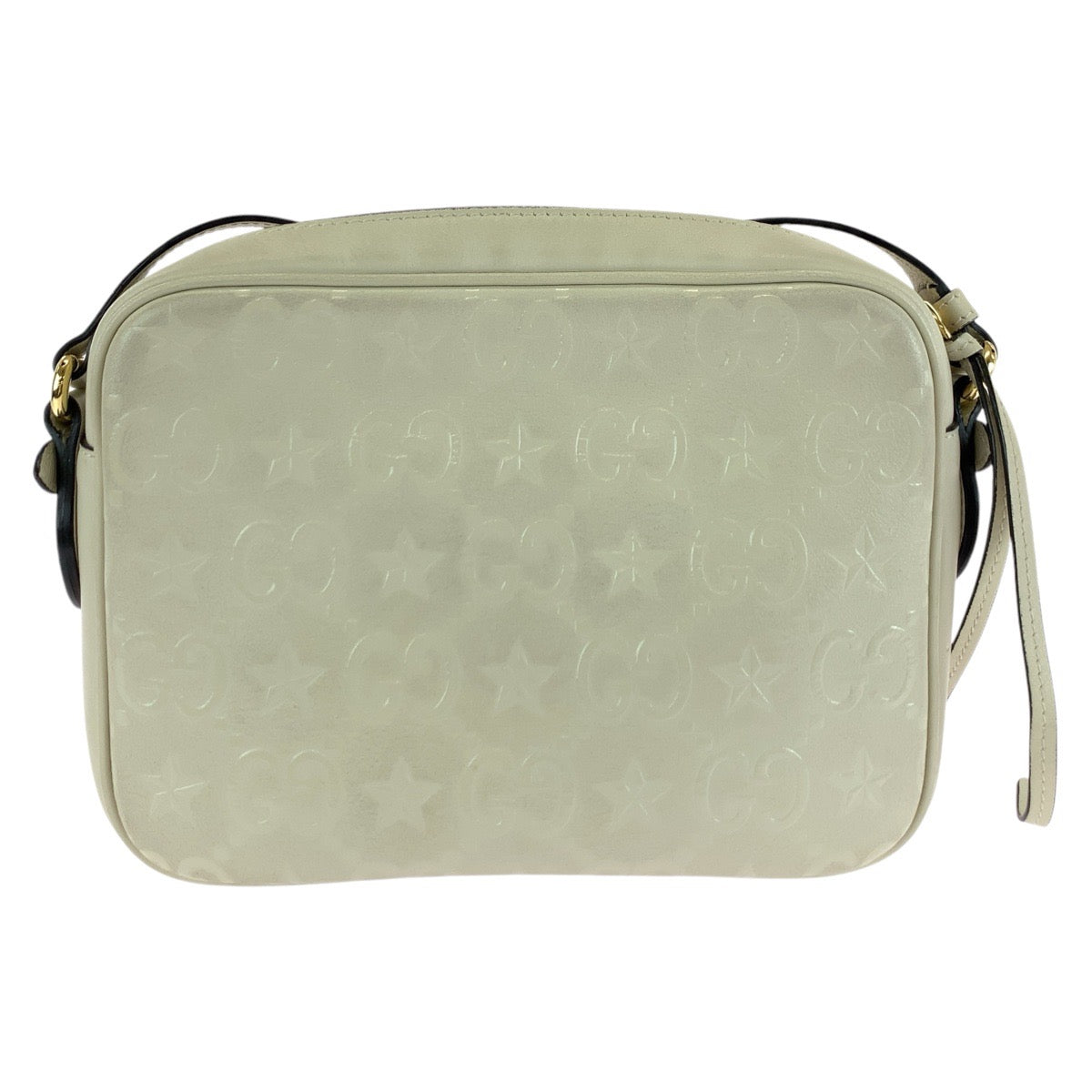 GUCCI Shoulder Bag 675776 leather White Cream Gold Metal Shoulder Bag Camera bag GG star Women