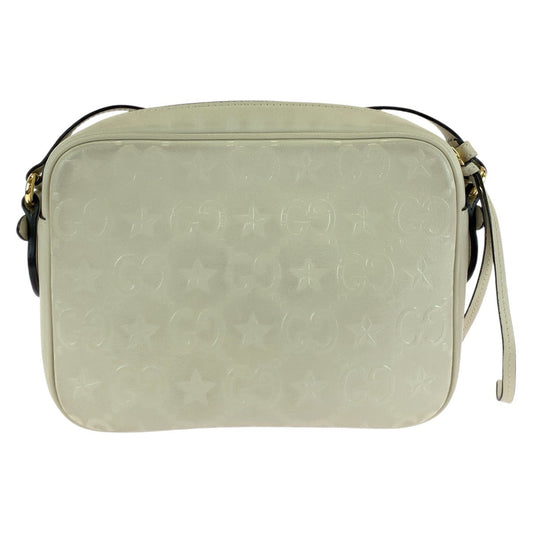 GUCCI Shoulder Bag 675776 leather White Cream Gold Metal Shoulder Bag Camera bag GG star Women