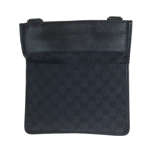 GUCCI Shoulder Bag 27639 GG canvas Black SilverMetal Shoulder Bag pochette mens