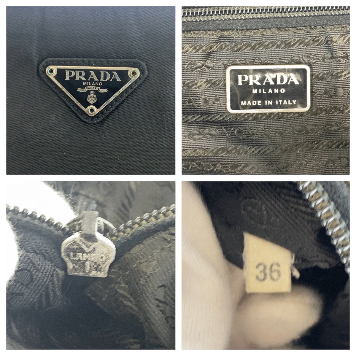 PRADA Shoulder Bag Nylon Black SilverMetal Shoulder Bag Tote Bag Test Triangle With logo Women