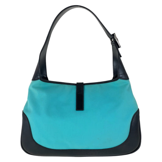 GUCCI Shoulder Bag 001 3306 Canvas, Leather Mint Green Black SilverMetal Jackie Hobo Women
