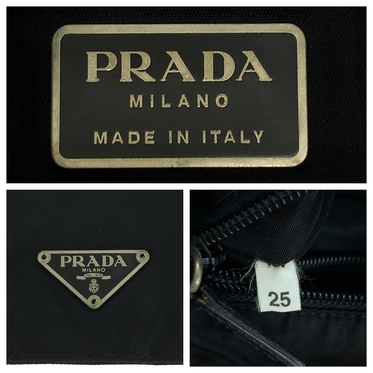 PRADA Shoulder Bag Nylon Black SilverMetal Shoulder Bag Sacoche Test Triangle With logo Women